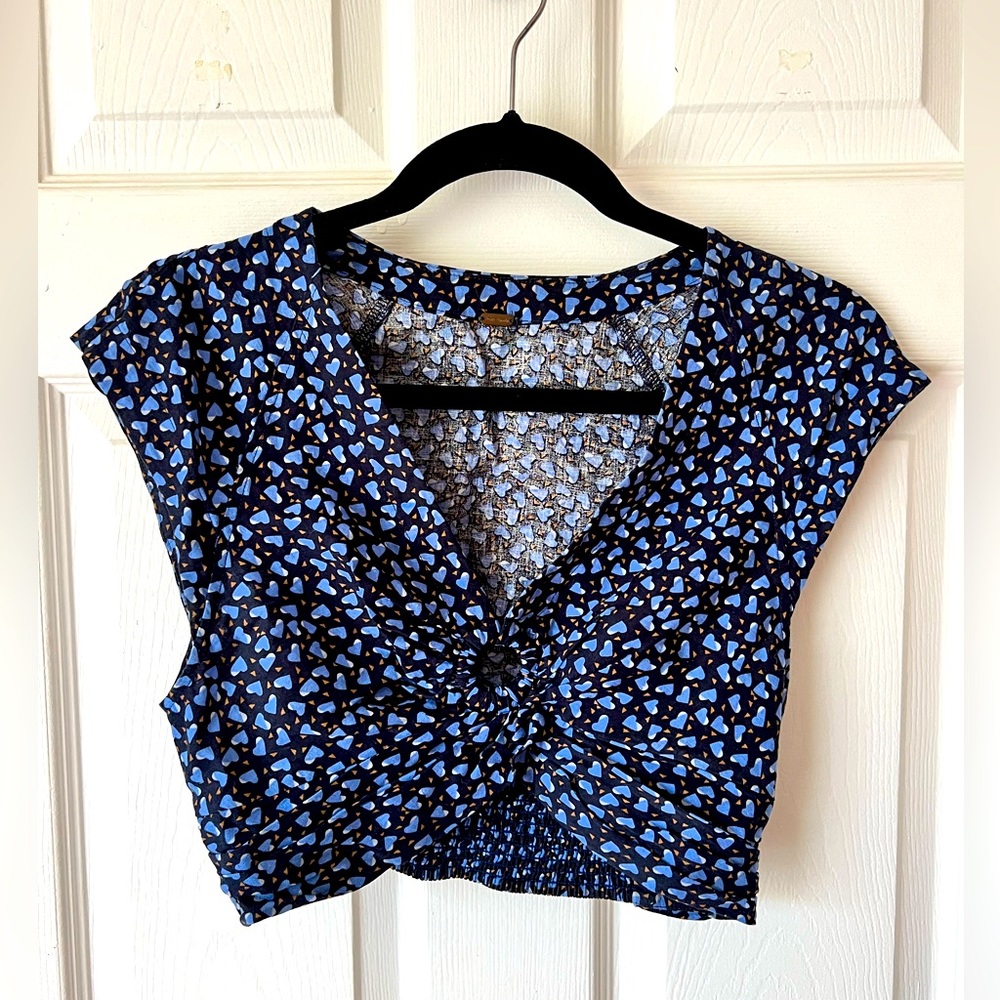 Free People Linen Crop Top
